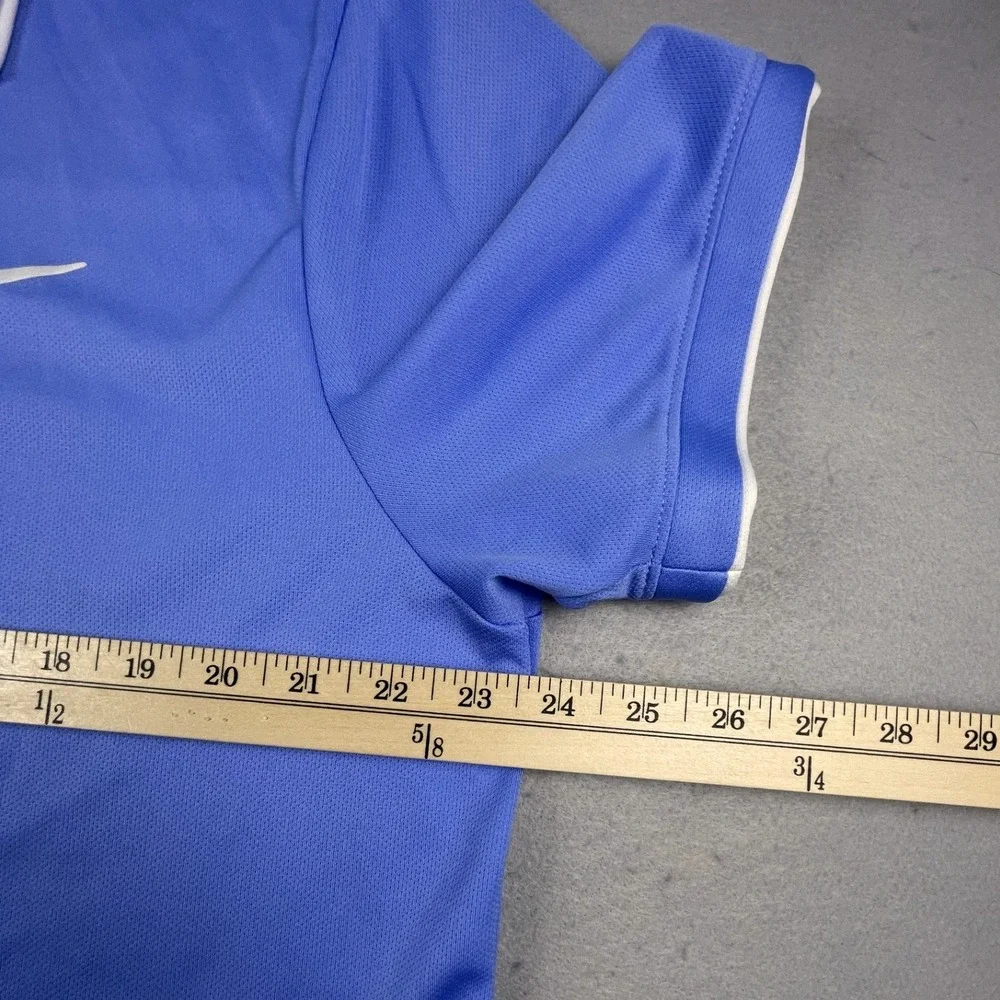 Nike Polo Shirt Men XL Blue Dri-FIT Performance Short Sleeve Tipped Collar